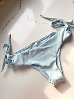 La Vie en Rose Aqua Tie-Side Bikini Bottoms small